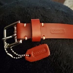 Burgundy leather Coach belt